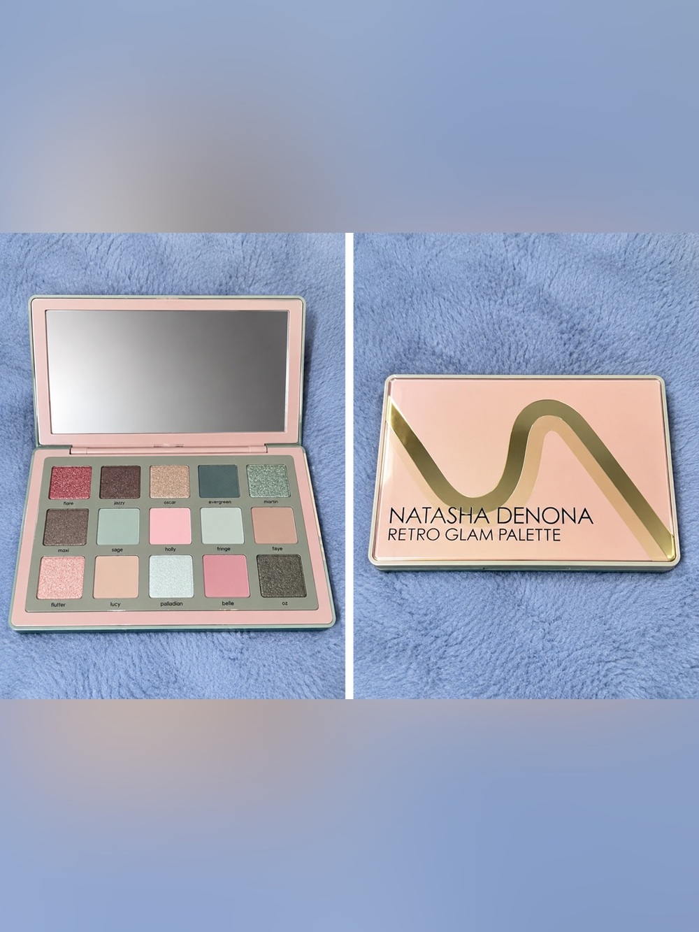 Natasha Denona Retro Glam Eyeshadow Palette - Pink, Green, Silver, Gold